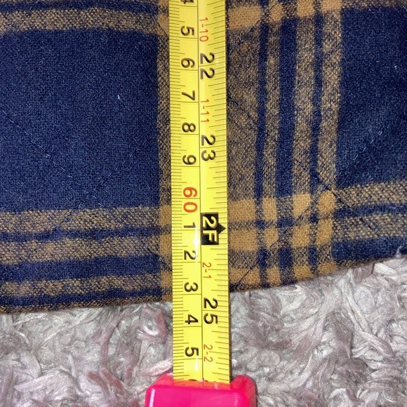 Pendleton || Quilted Wool Toggle Vest Hood in Alpine Getaway Navy Gold Plaid SM - Picture 12 of 12